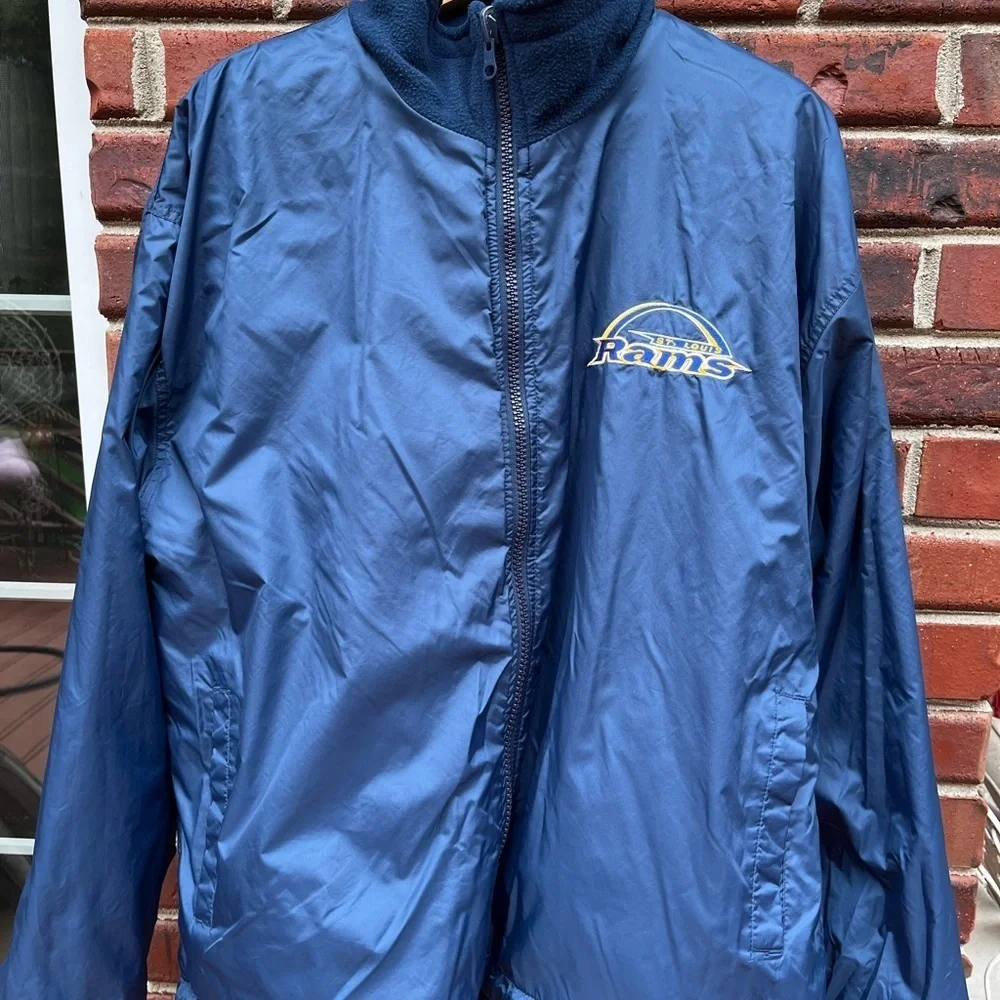 Rams reversible Fleece Jacket nylon - Navy Blue
